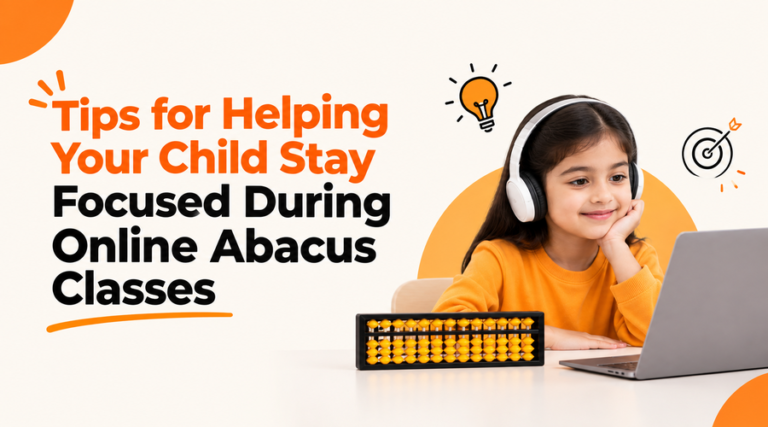 Child staying focused during Online Abacus Classes